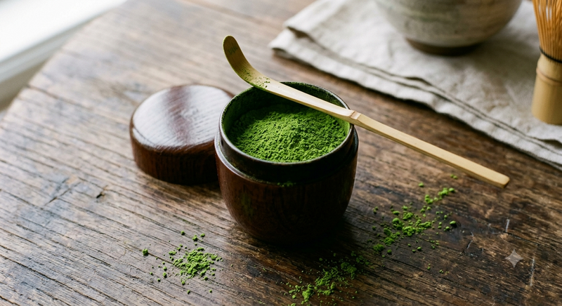 Matcha conservé dans un natsume