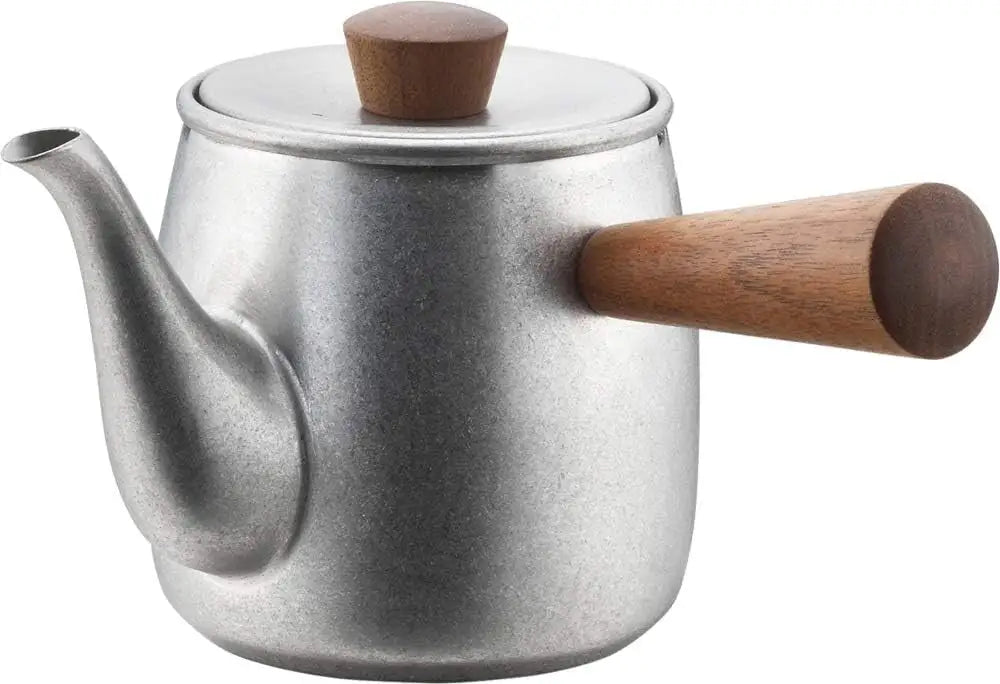 Kyusu inox argent brossé et bois naturel — vue 4