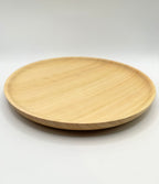 Assiette plate, bois tourné