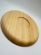 Assiette plate, bois tourné