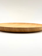 Assiette plate, bois tourné