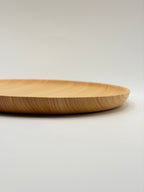Assiette plate, bois tourné