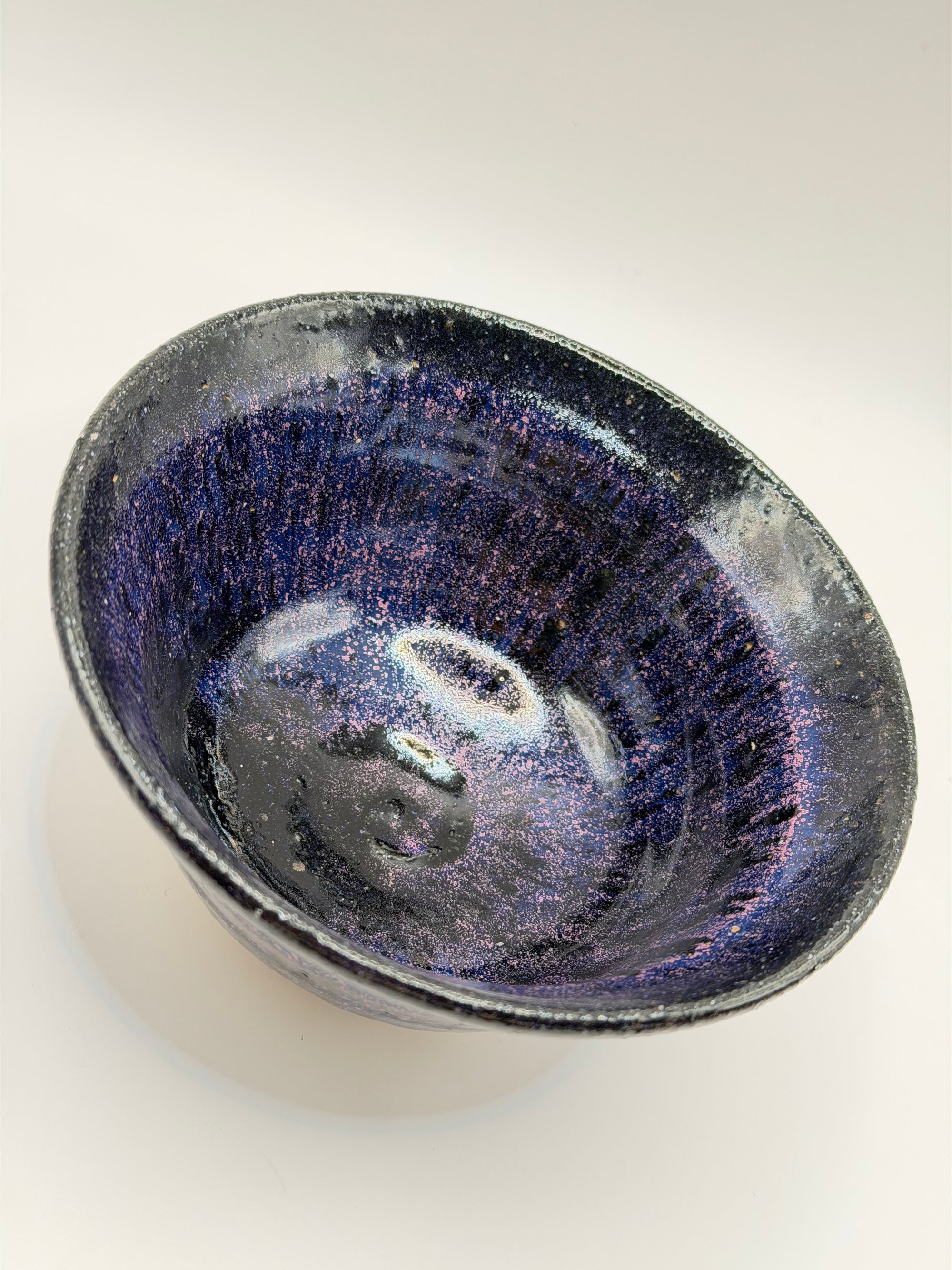 Chawan en grès, glaçure tenmoku