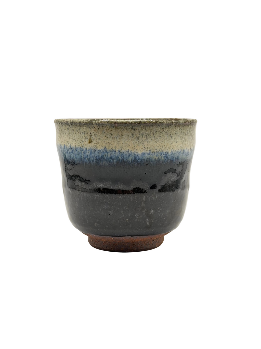 Tasse grès glaçure dégradée bleue
