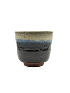 Tasse grès glaçure dégradée bleue