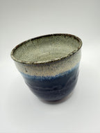 Tasse grès glaçure dégradée bleue
