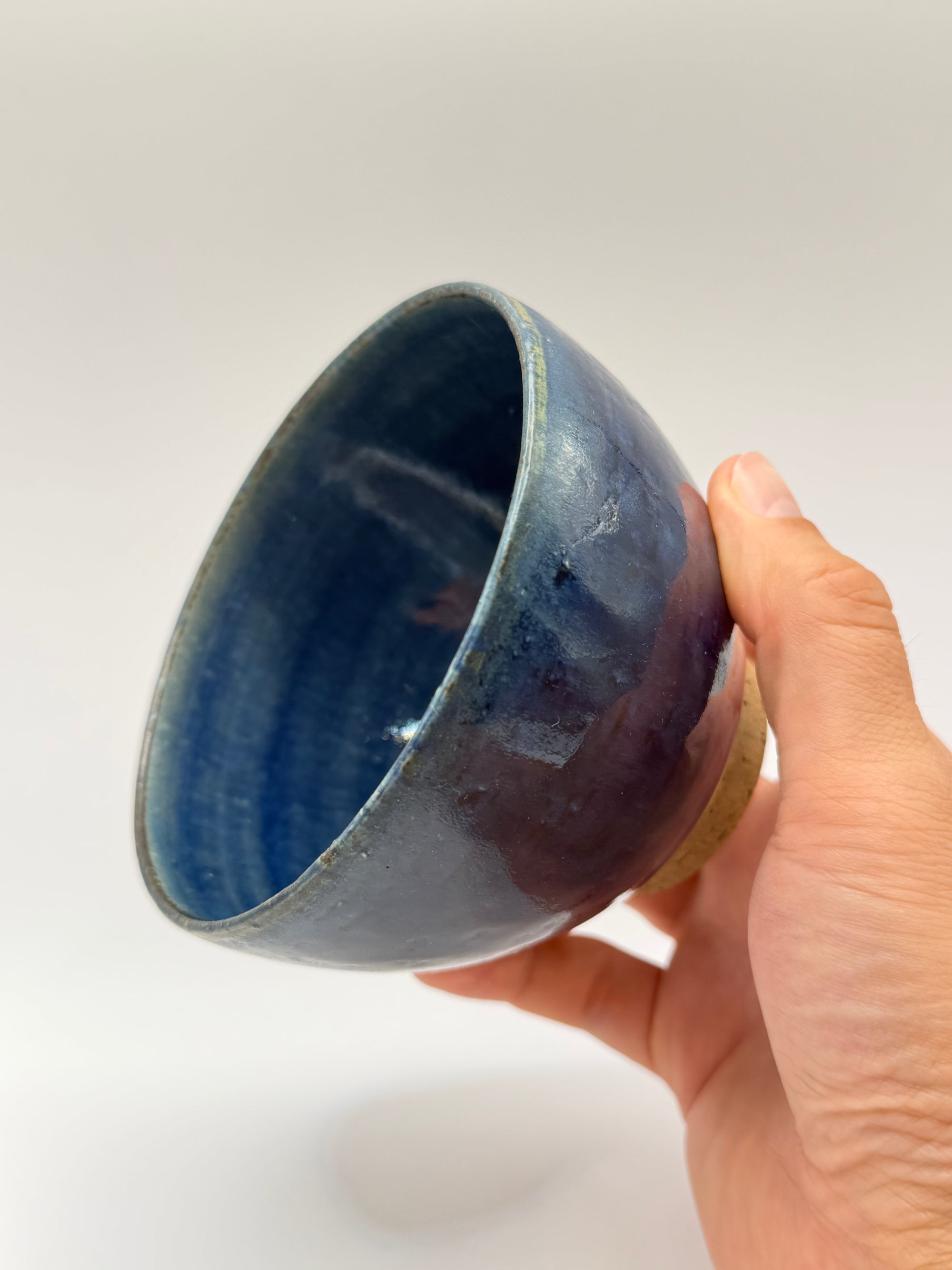 Bol grès glaçure bleu profond