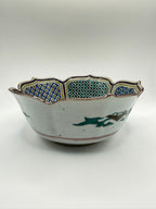 Coupe lobée porcelaine émaux polychromes