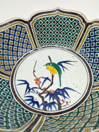 Coupe lobée porcelaine émaux polychromes