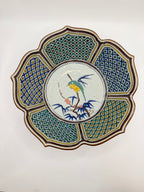 Coupe lobée porcelaine émaux polychromes