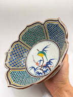 Coupe lobée porcelaine émaux polychromes
