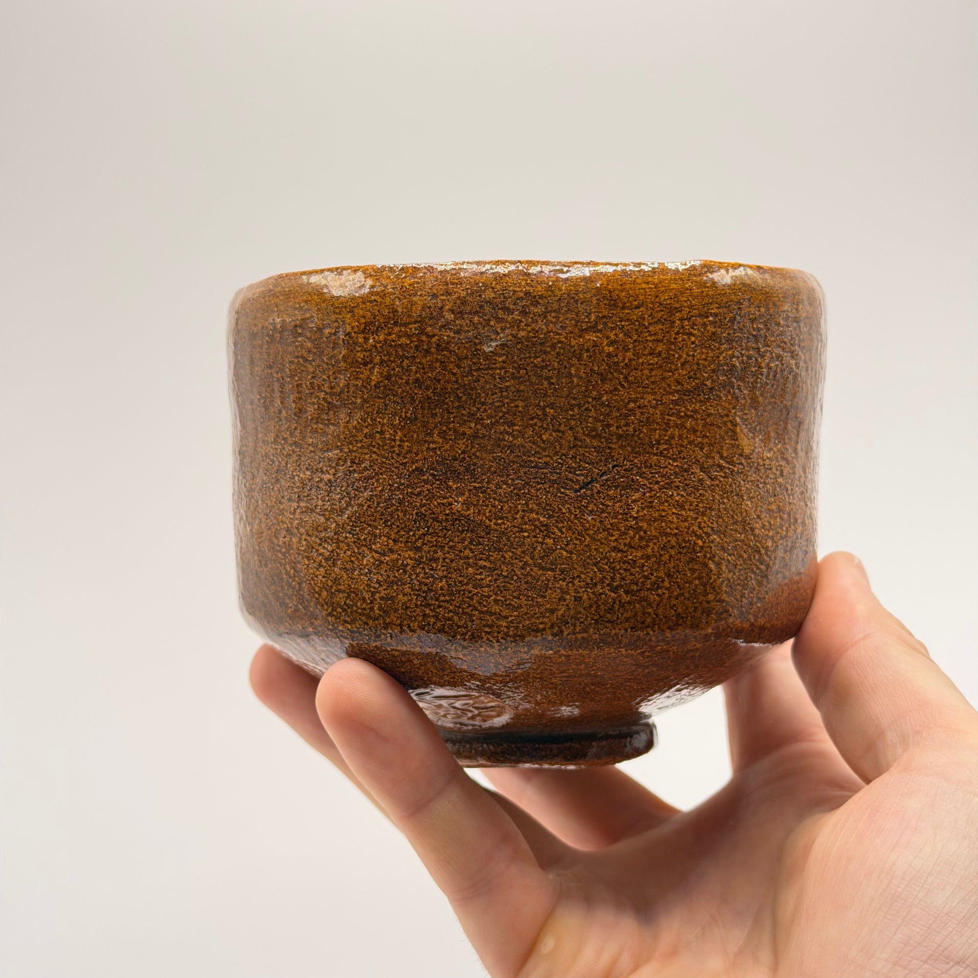 Bol à Matcha en Terre Cuite Émaillée, Pièce Vintage de Collection