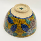 Bol à Matcha Polychrome, Décor Floral et Feuilles