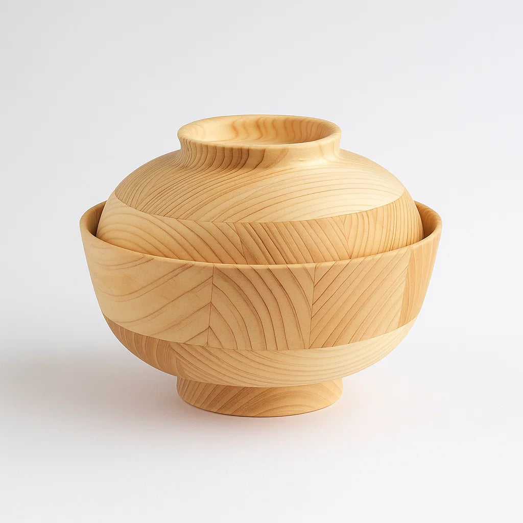 Bol en noyer La-Luz Hikiyose avec couvercle