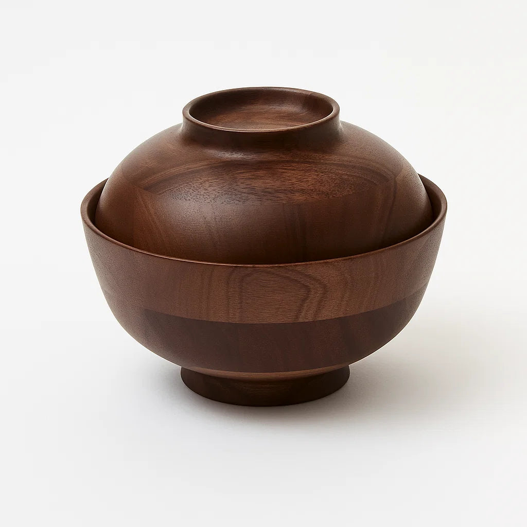 Bol en noyer La-Luz Hikiyose avec couvercle